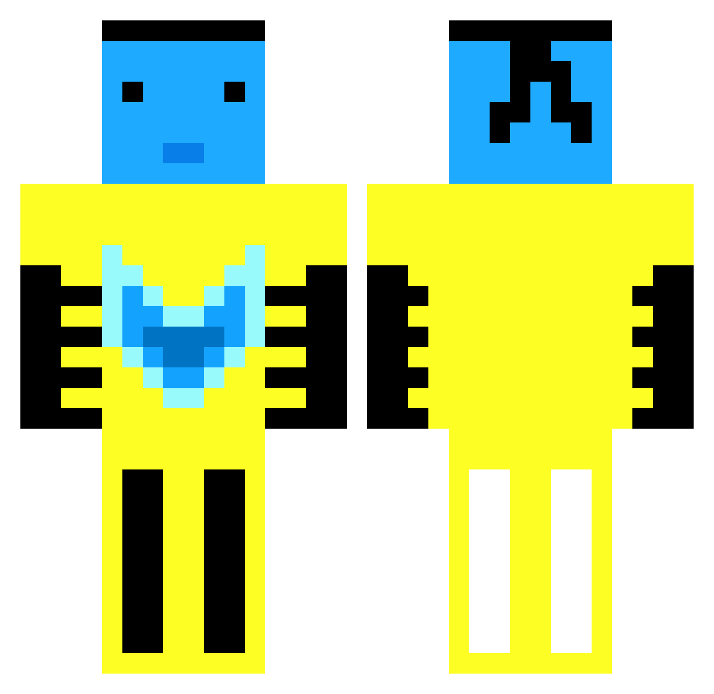 RekotBoy Minecraft skin, front and back view