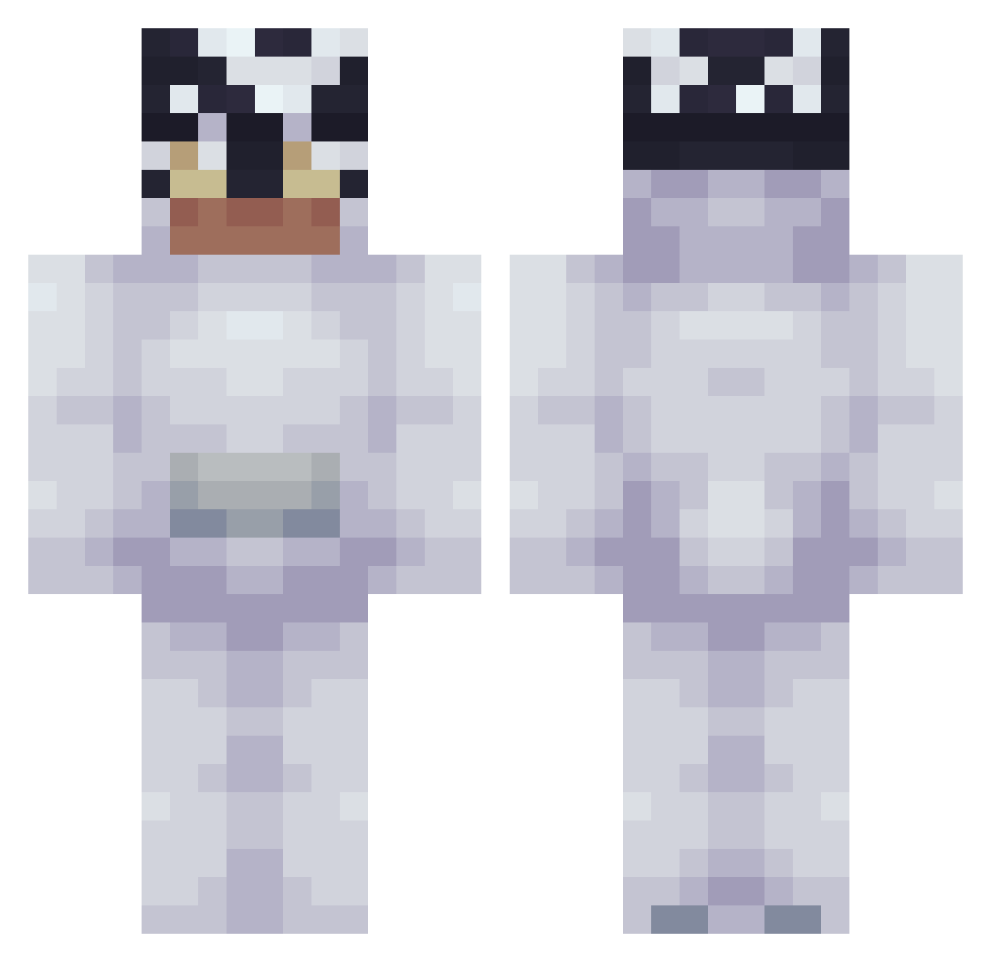 Codabra Minecraft skin, front and back view