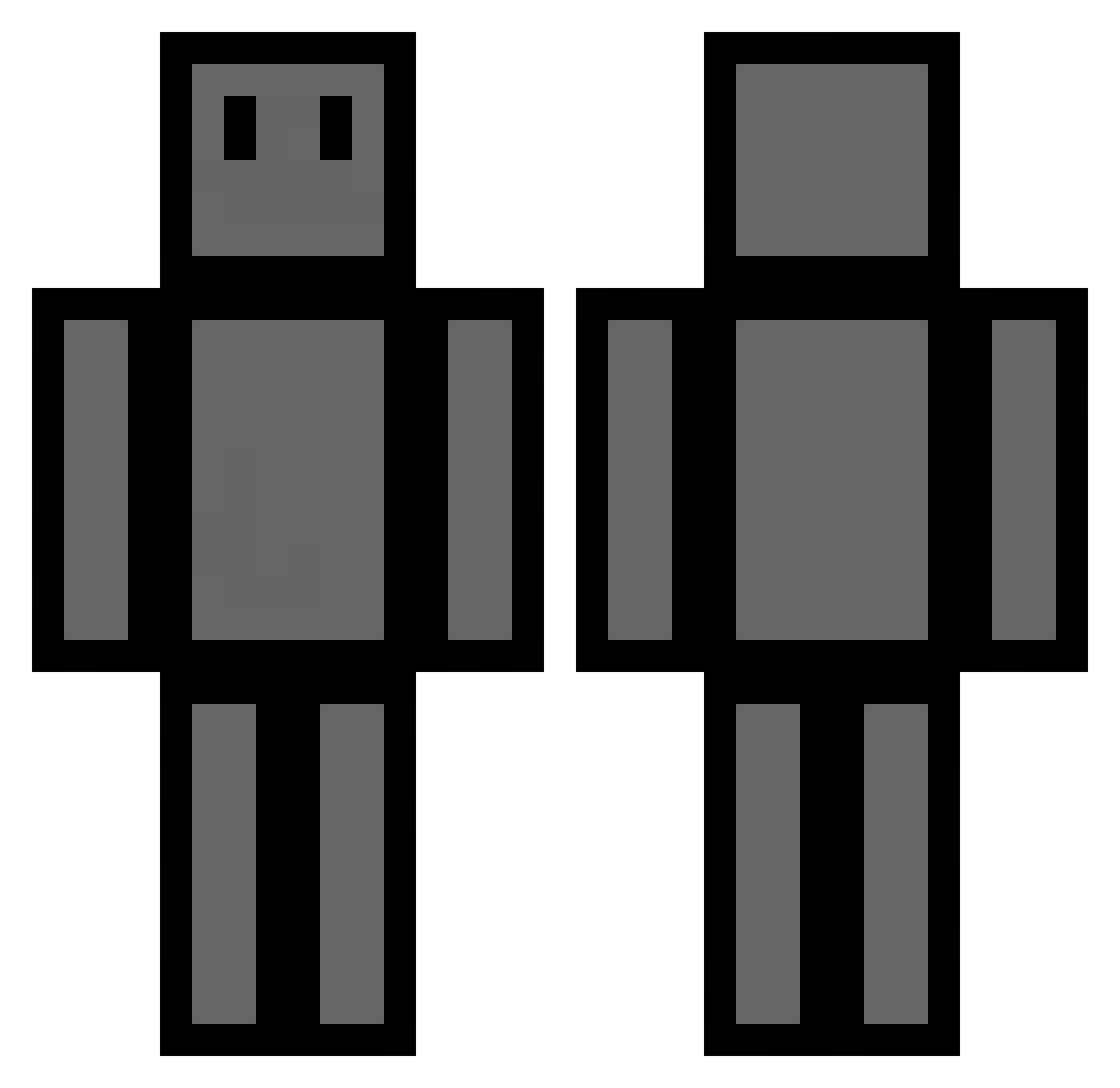 SkyBarat Minecraft skin, front and back view