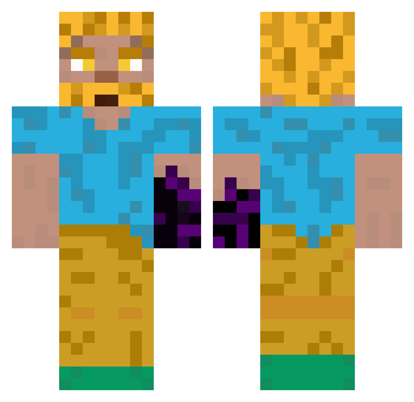SWNestoras Minecraft skin, front and back view