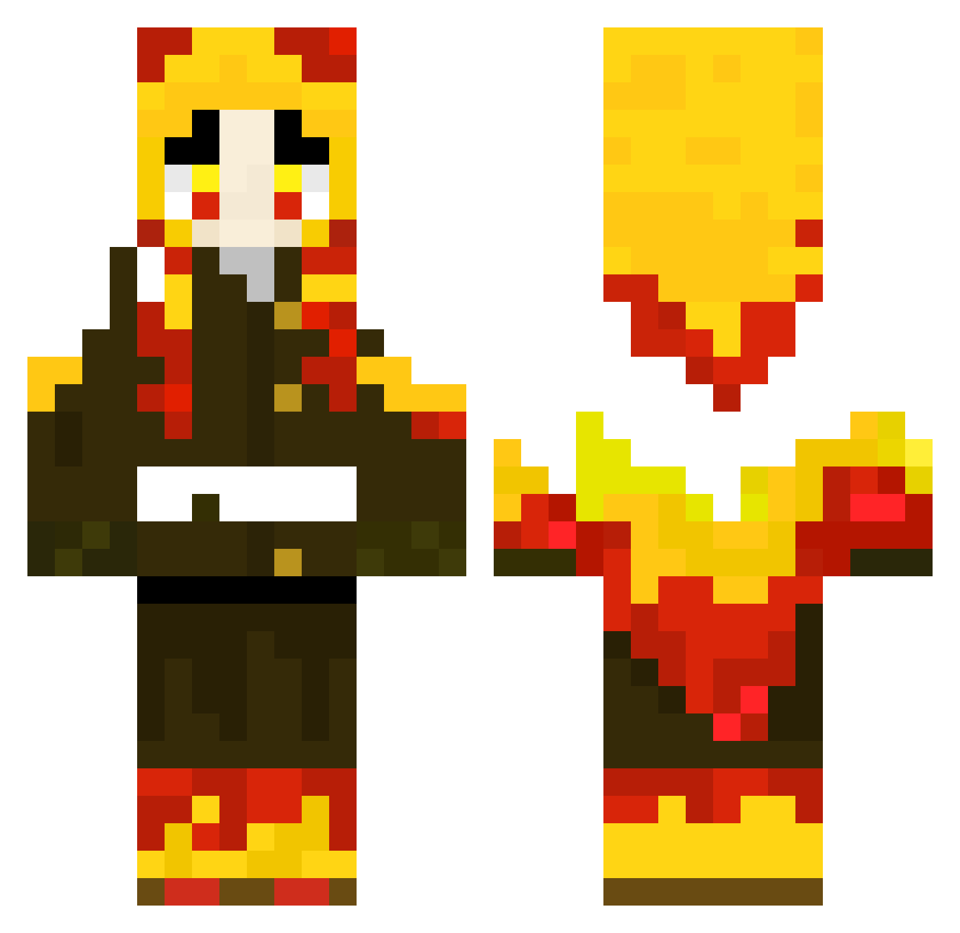 ItsNotebook Minecraft skin, front and back view