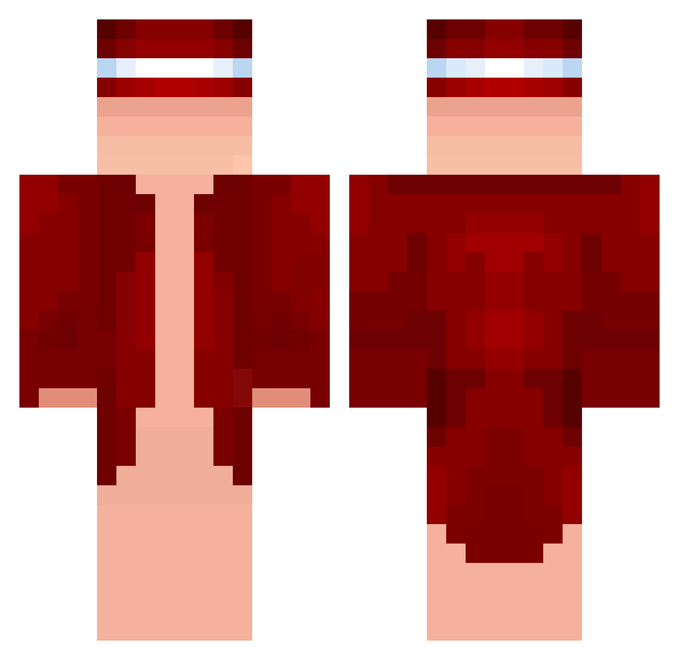 xelale10 Minecraft skin, front and back view