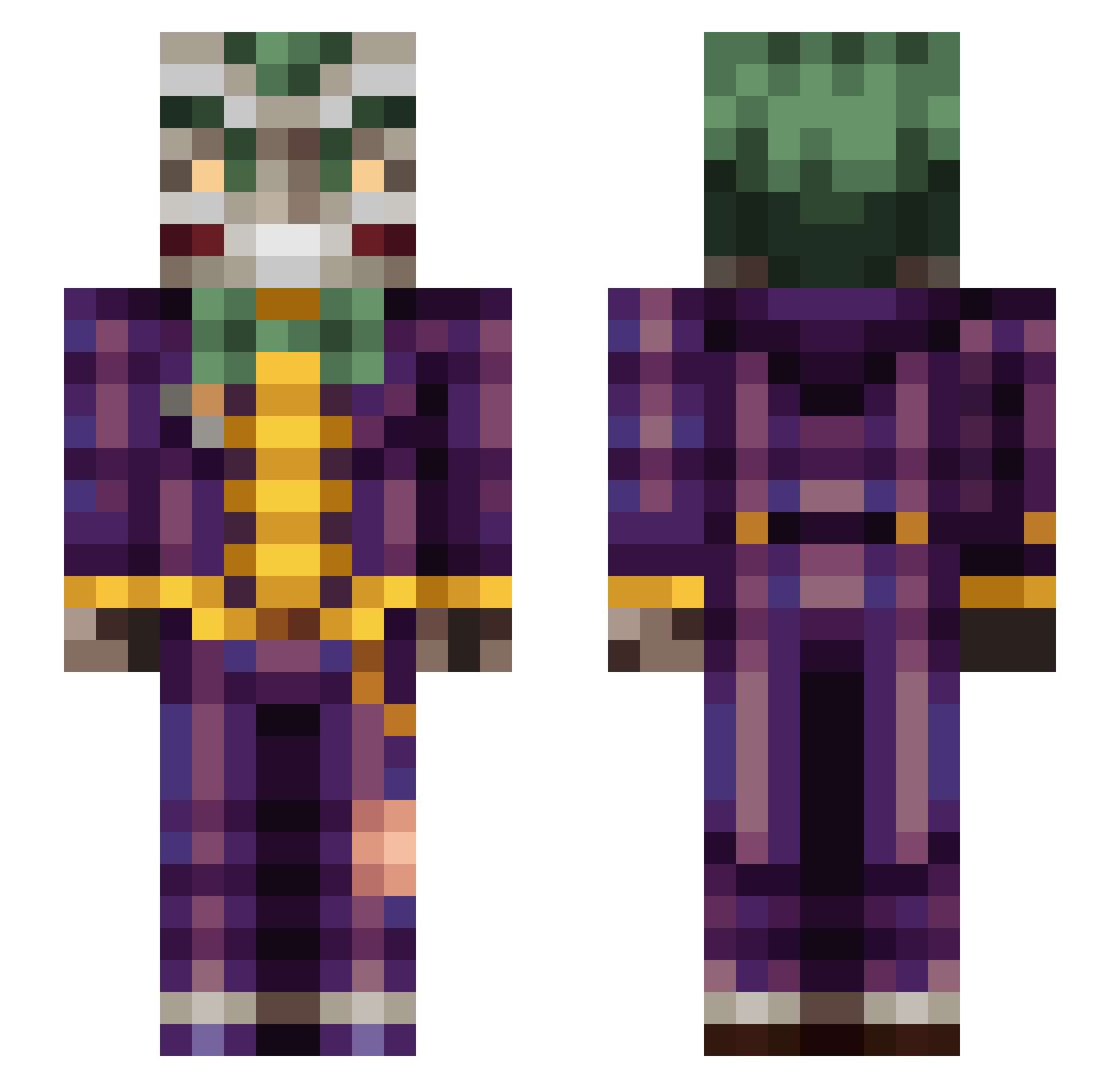 TheRealGiggles Minecraft skin, front and back view