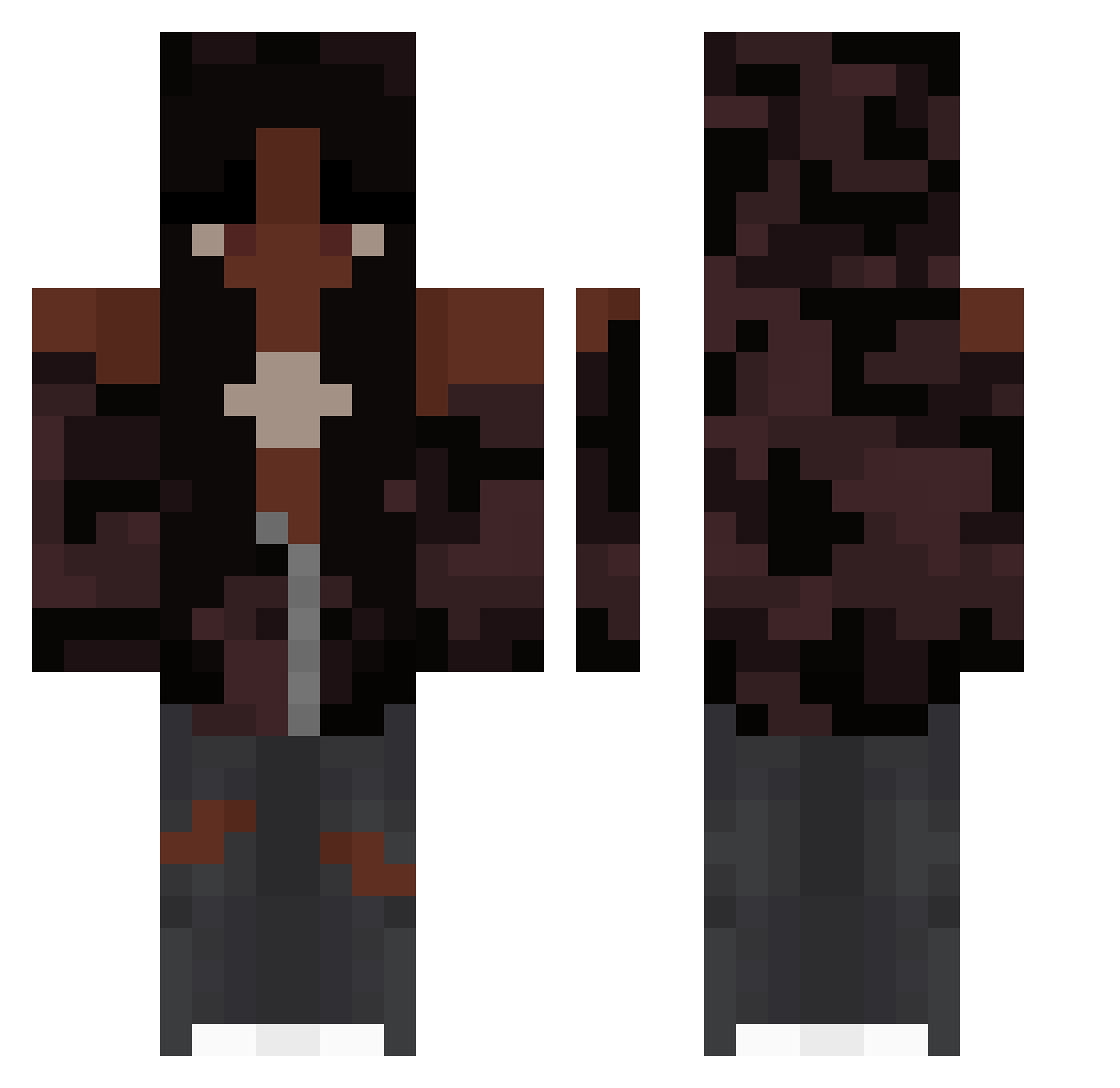 Uhhhgabbyy Minecraft skin, front and back view