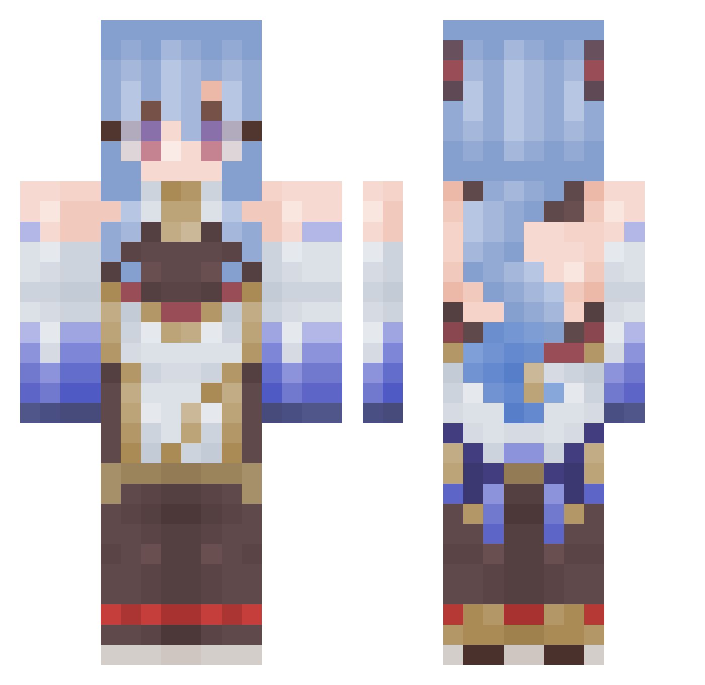LlamaObama Minecraft skin, front and back view
