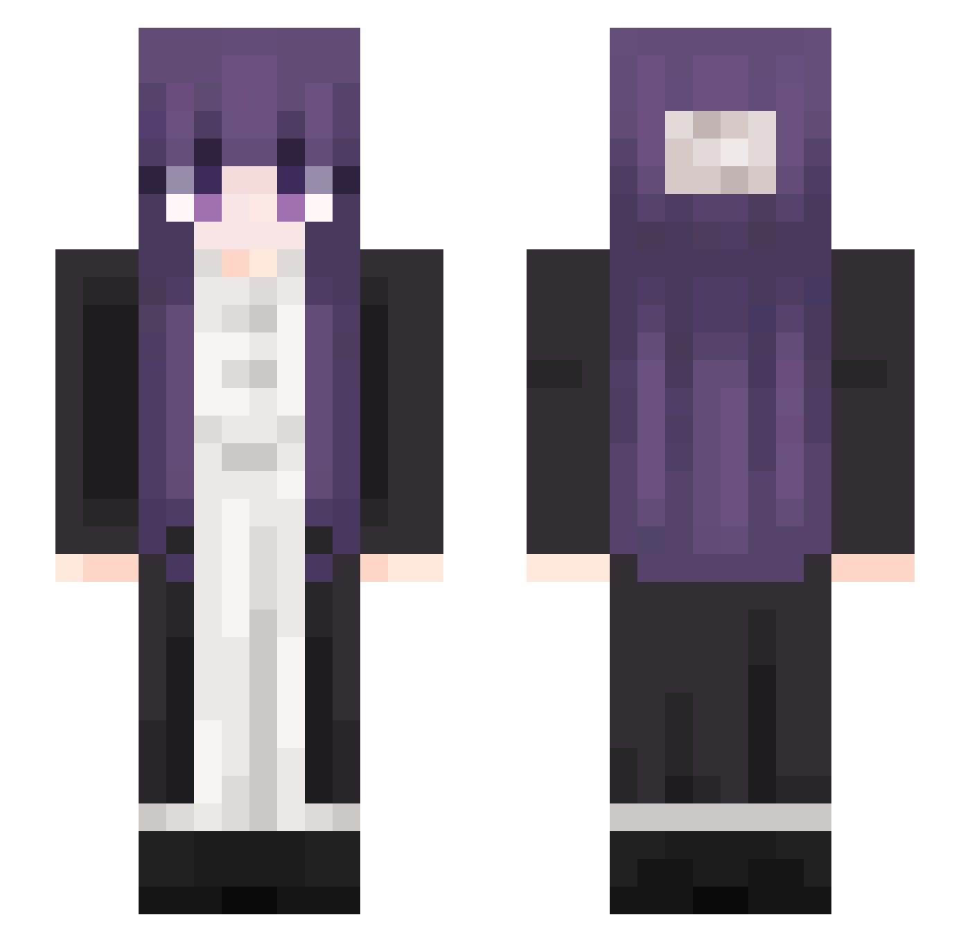 SquidCada Minecraft skin, front and back view