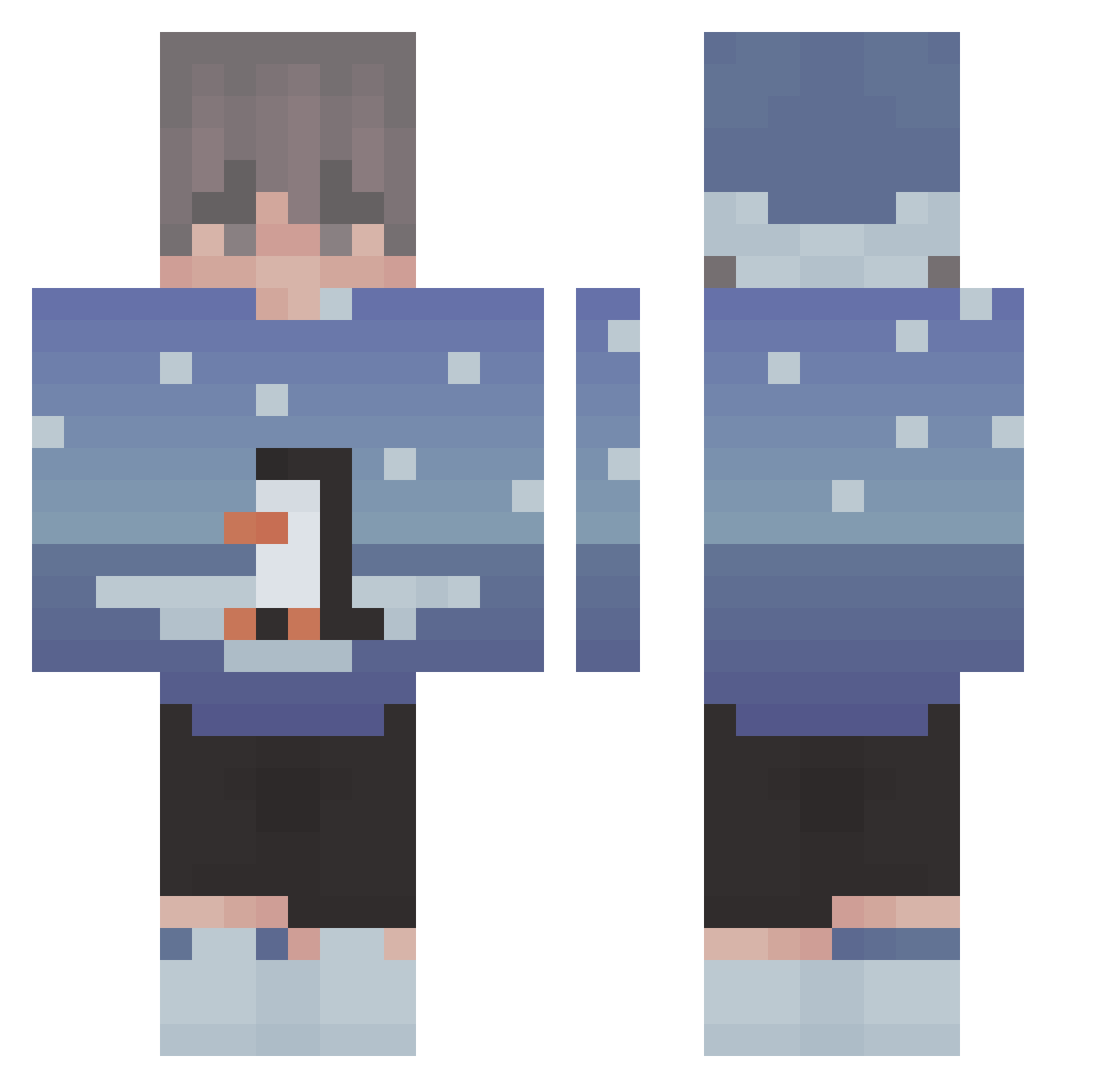 ChasinRats Minecraft skin, front and back view