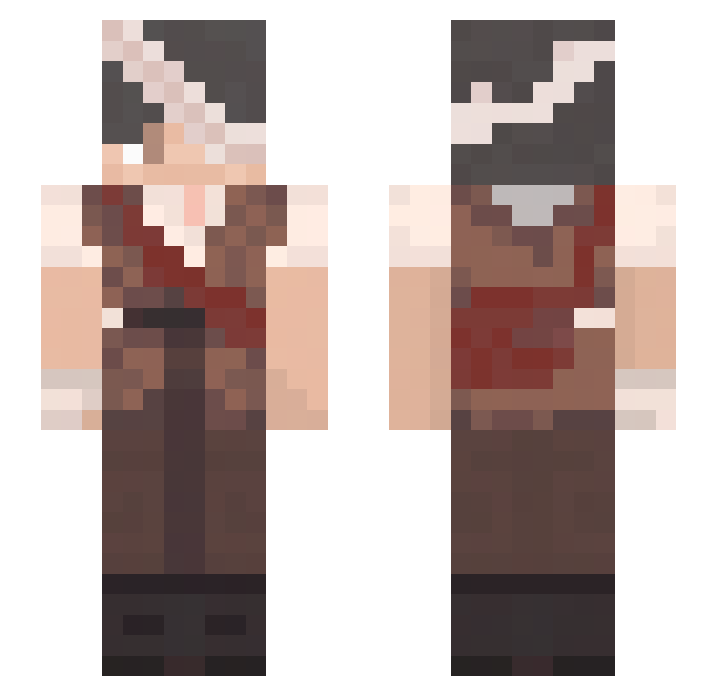 trllty Minecraft skin, front and back view