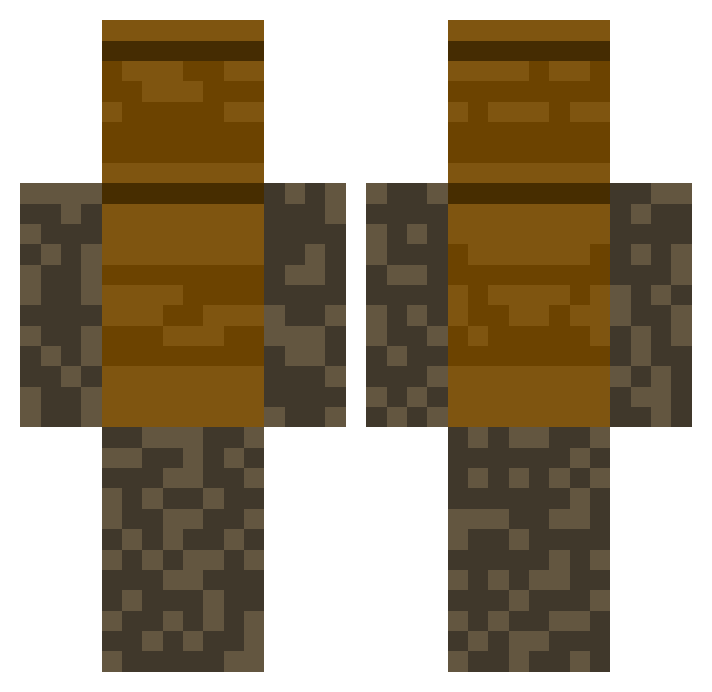 PumaBear Minecraft skin, front and back view