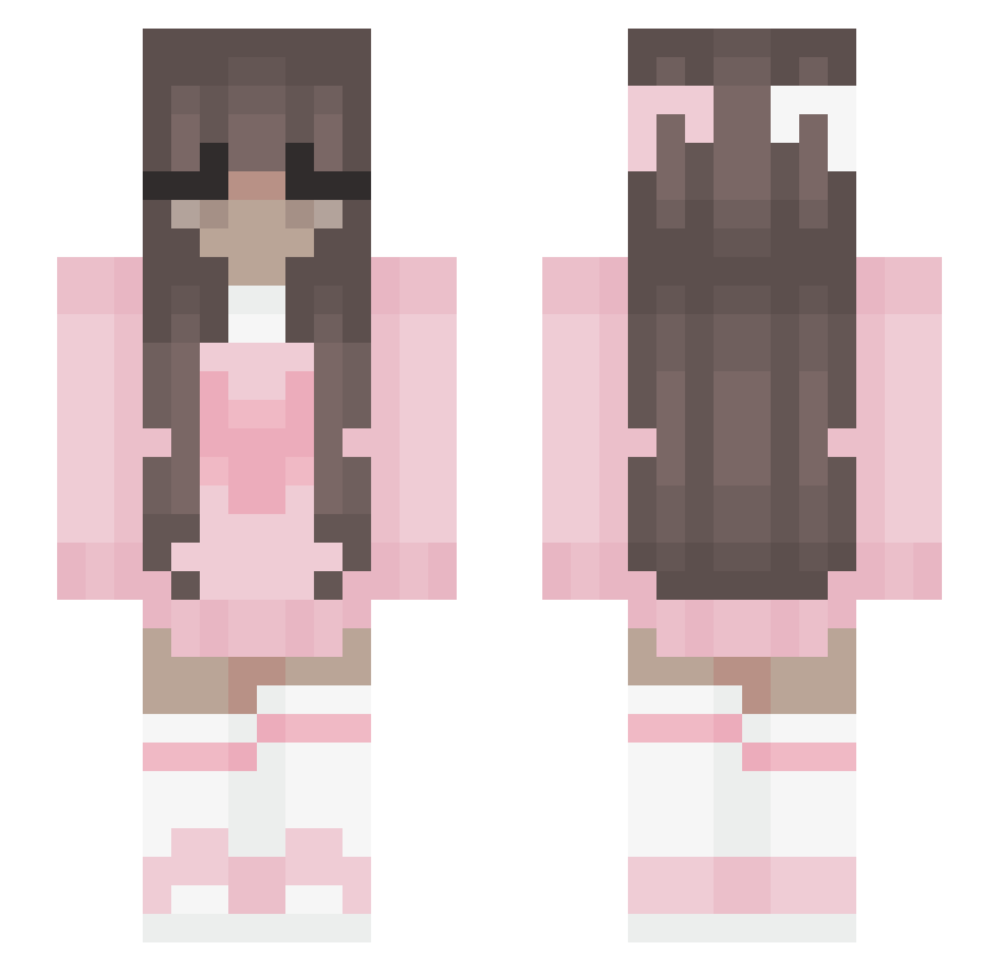 luuuuuuuuuu Minecraft skin, front and back view