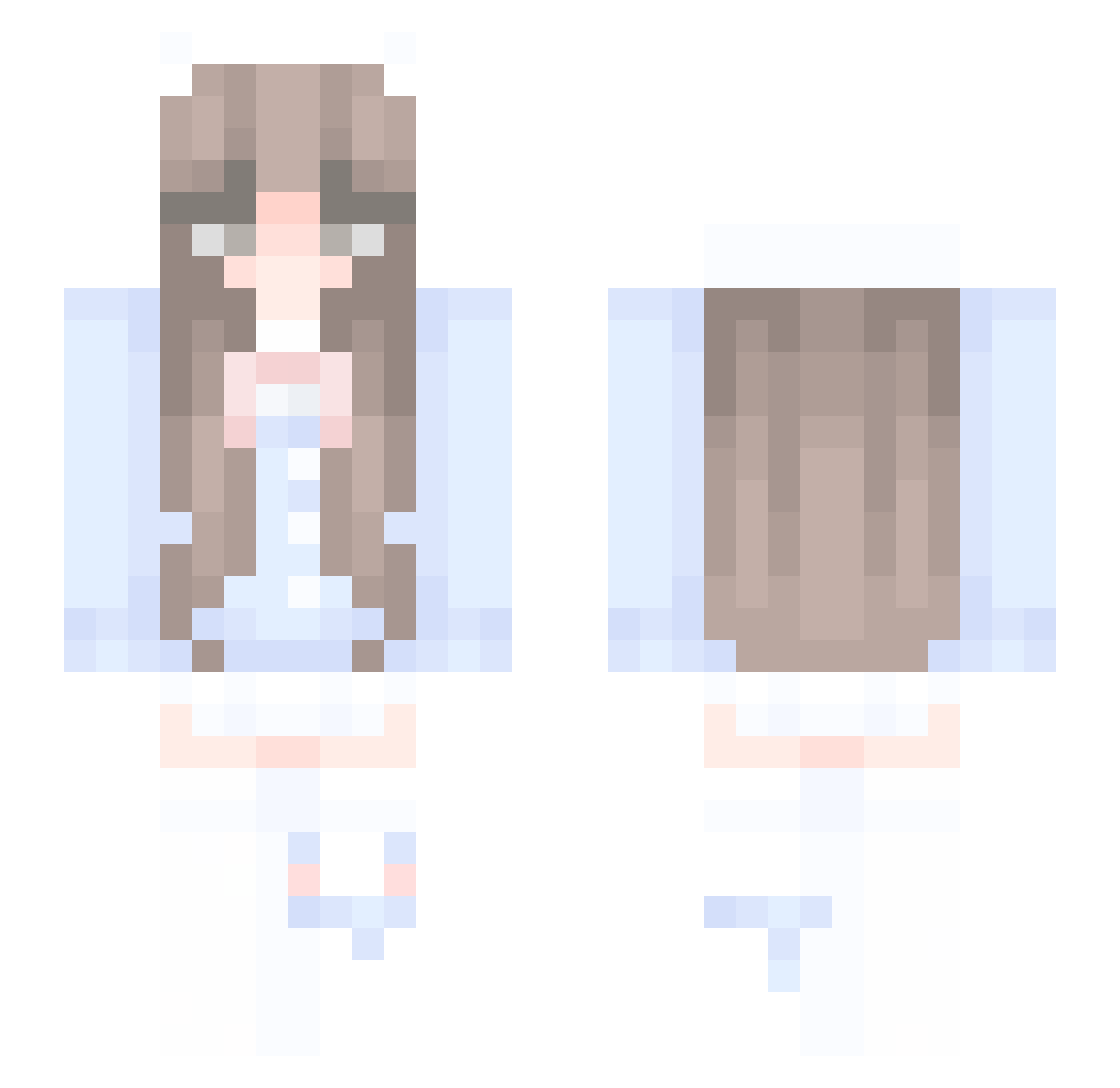 SleepyKimm Minecraft skin, front and back view