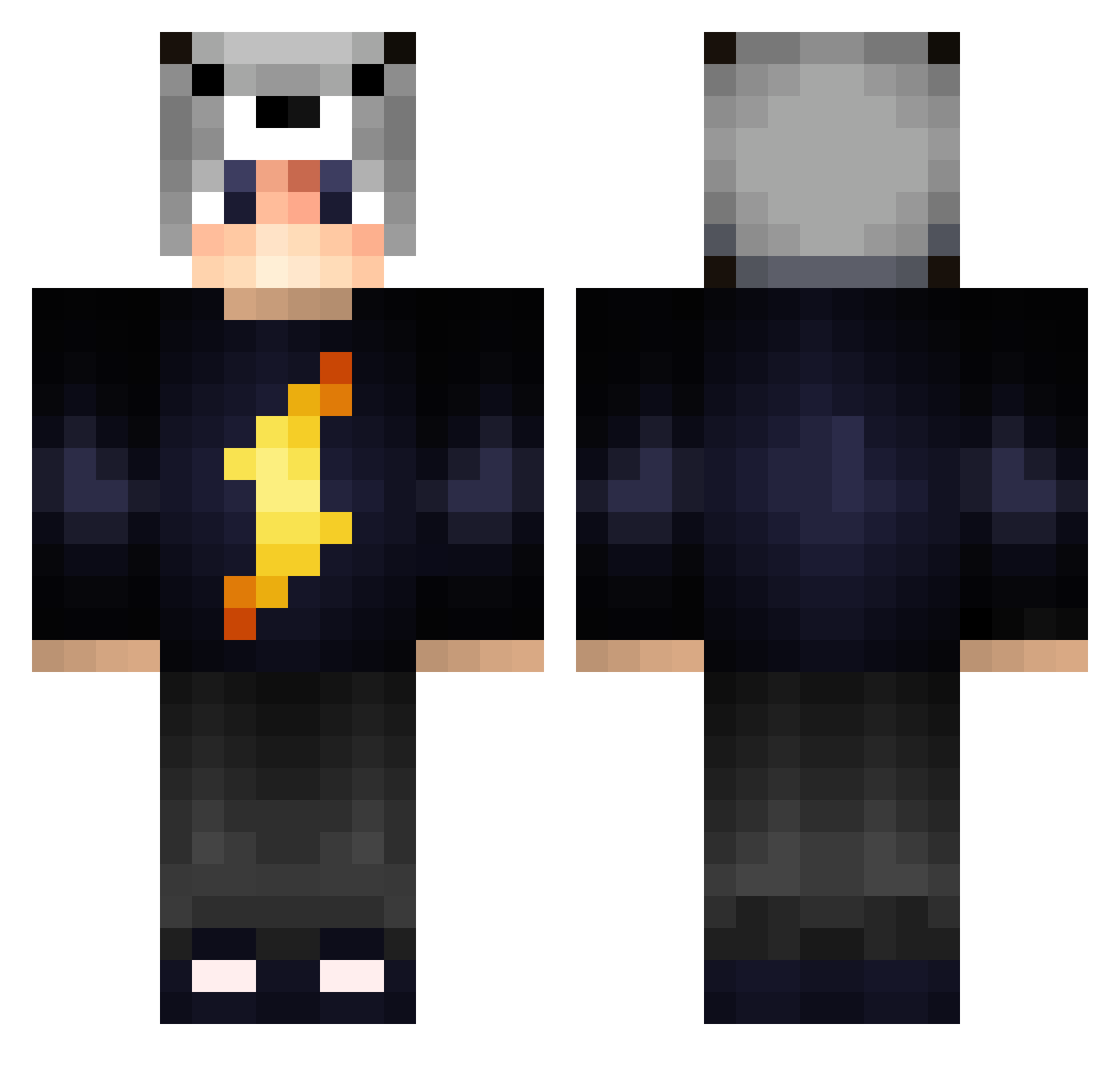T4kao Minecraft skin, front and back view
