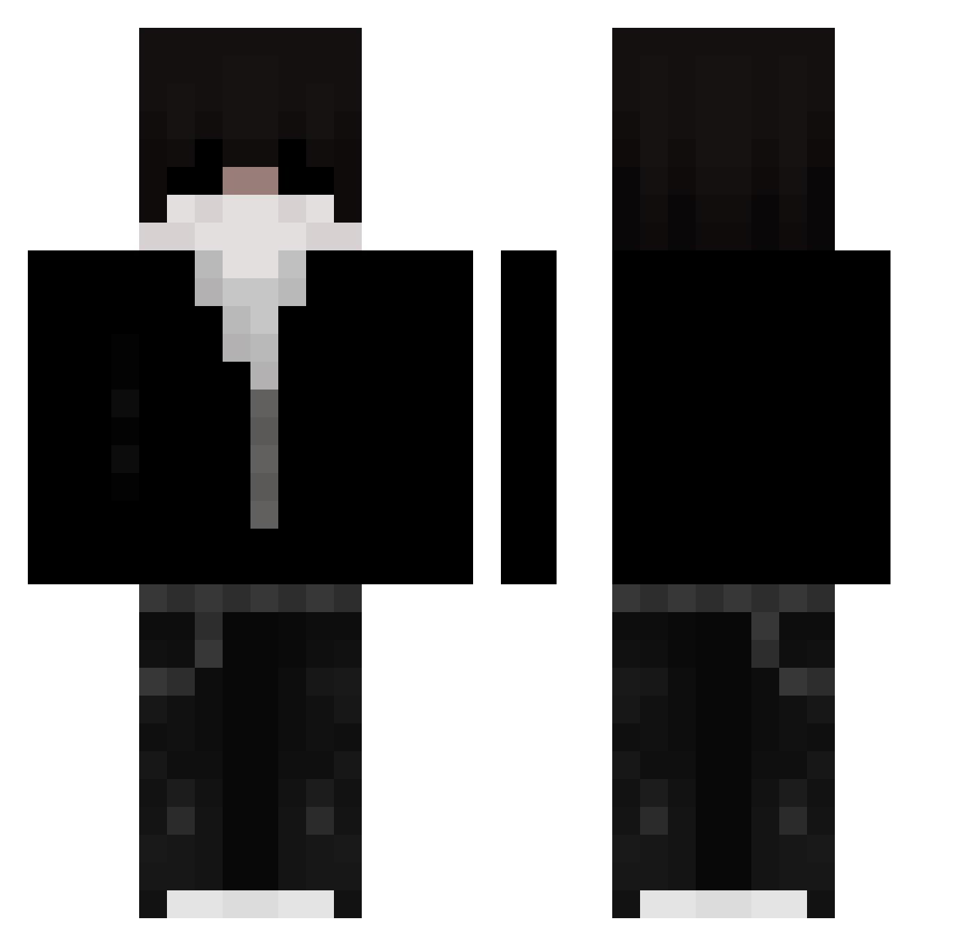 XXXMVPXXX Minecraft skin, front and back view