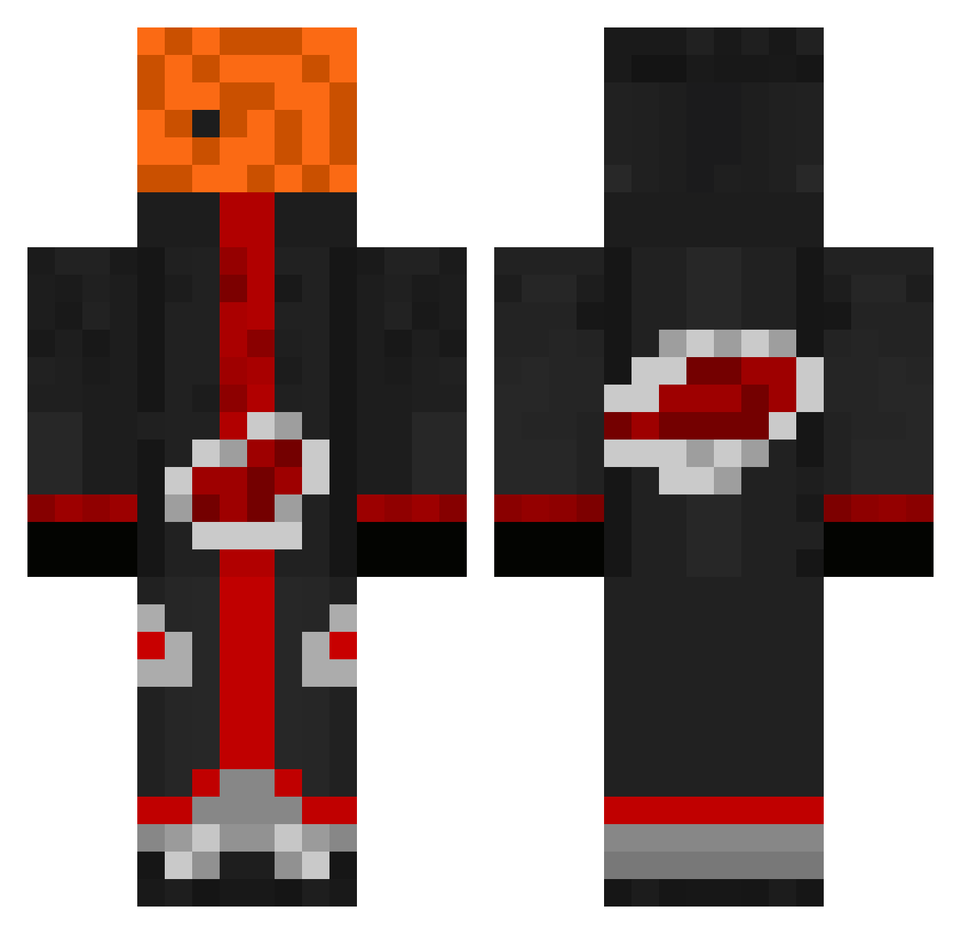 Amanitas Minecraft skin, front and back view