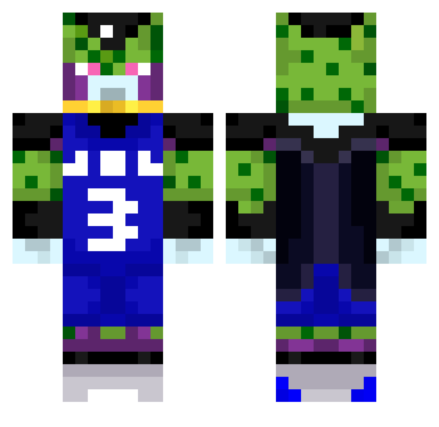 YOUSSLESSs Minecraft skin, front and back view