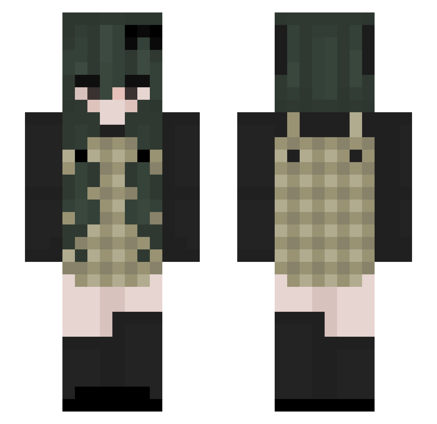 holaqtalowo Minecraft skin, front and back view
