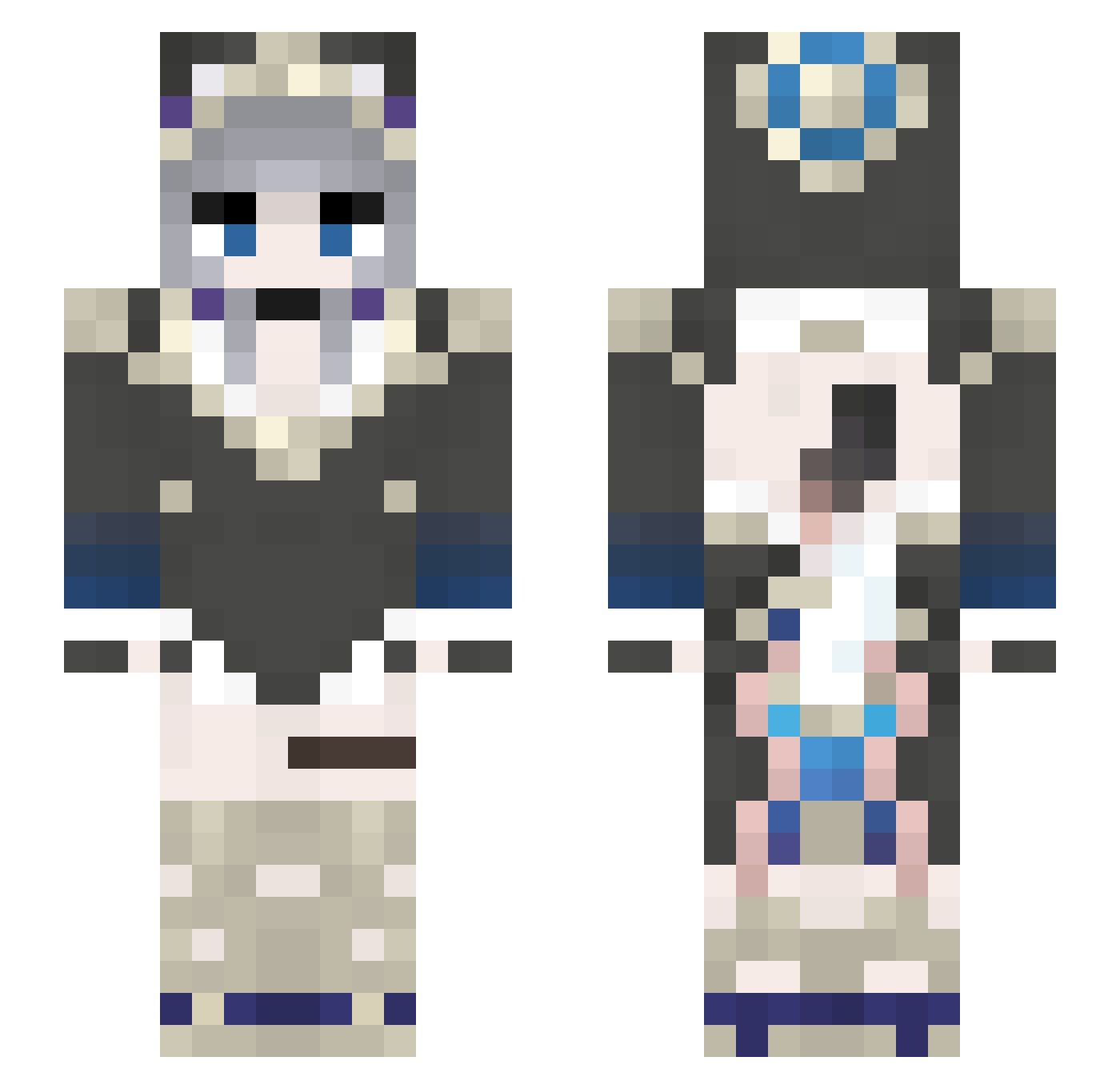 axo_guy Minecraft skin, front and back view