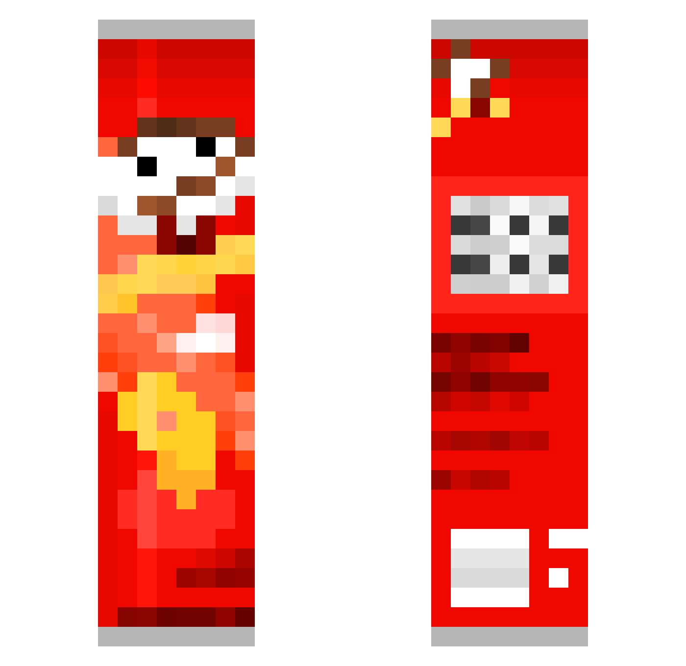 P0T410 Minecraft skin, front and back view