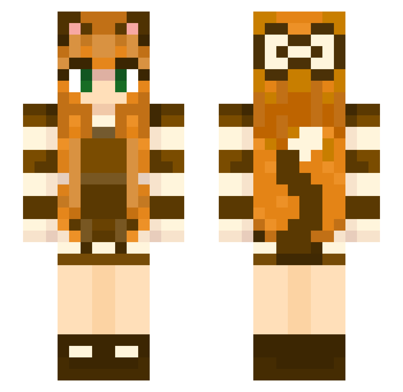 Geralda Minecraft skin, front and back view