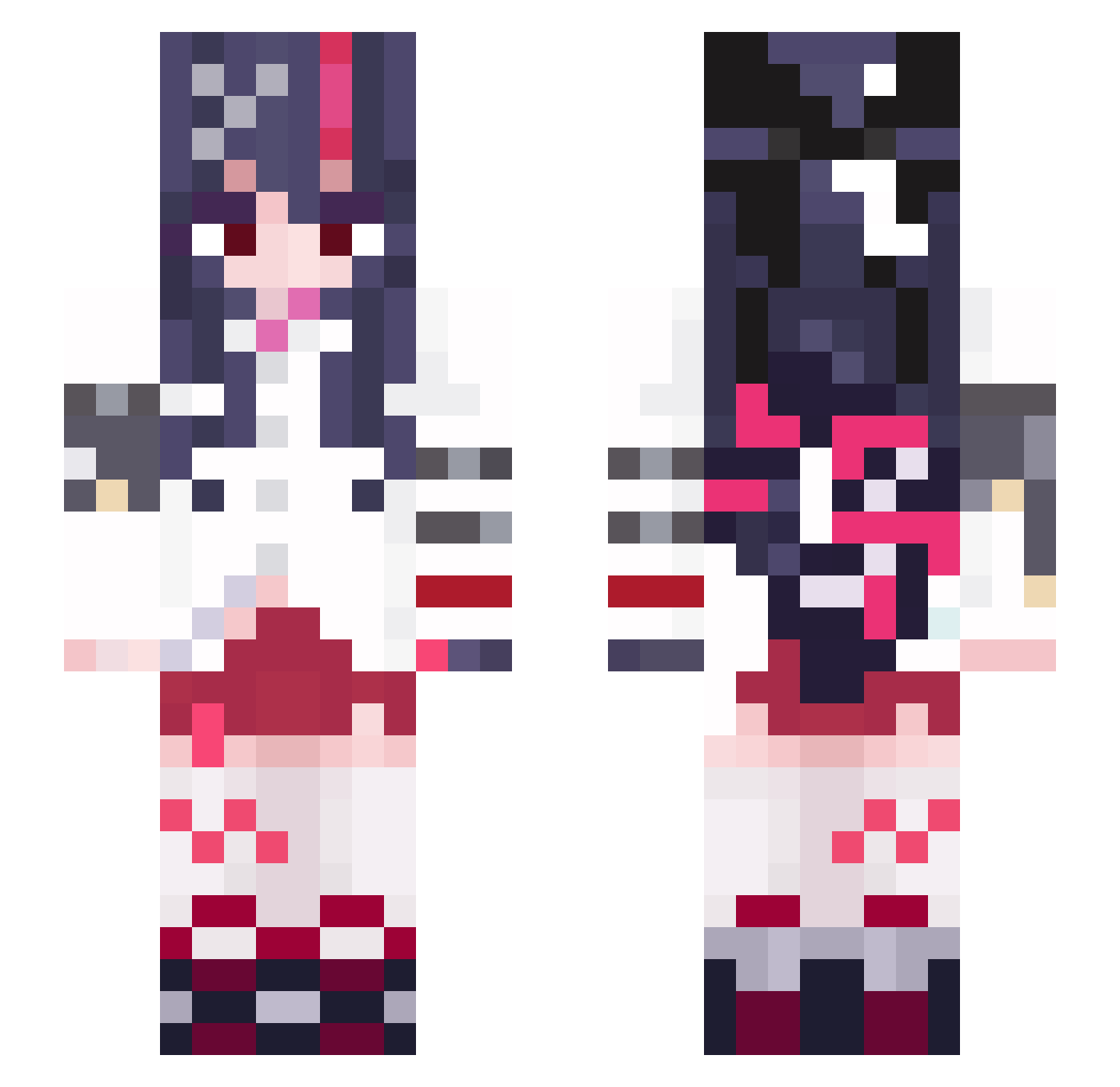 soyKruv Minecraft skin, front and back view