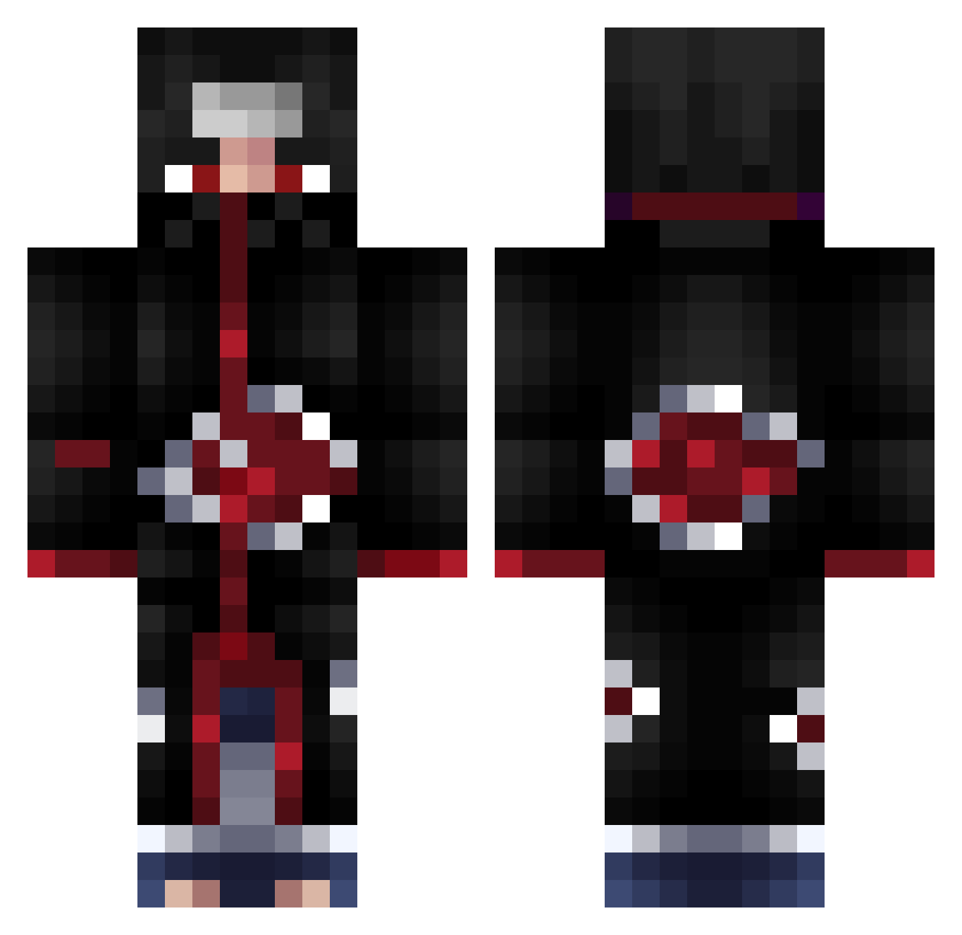 Blank863 Minecraft skin, front and back view