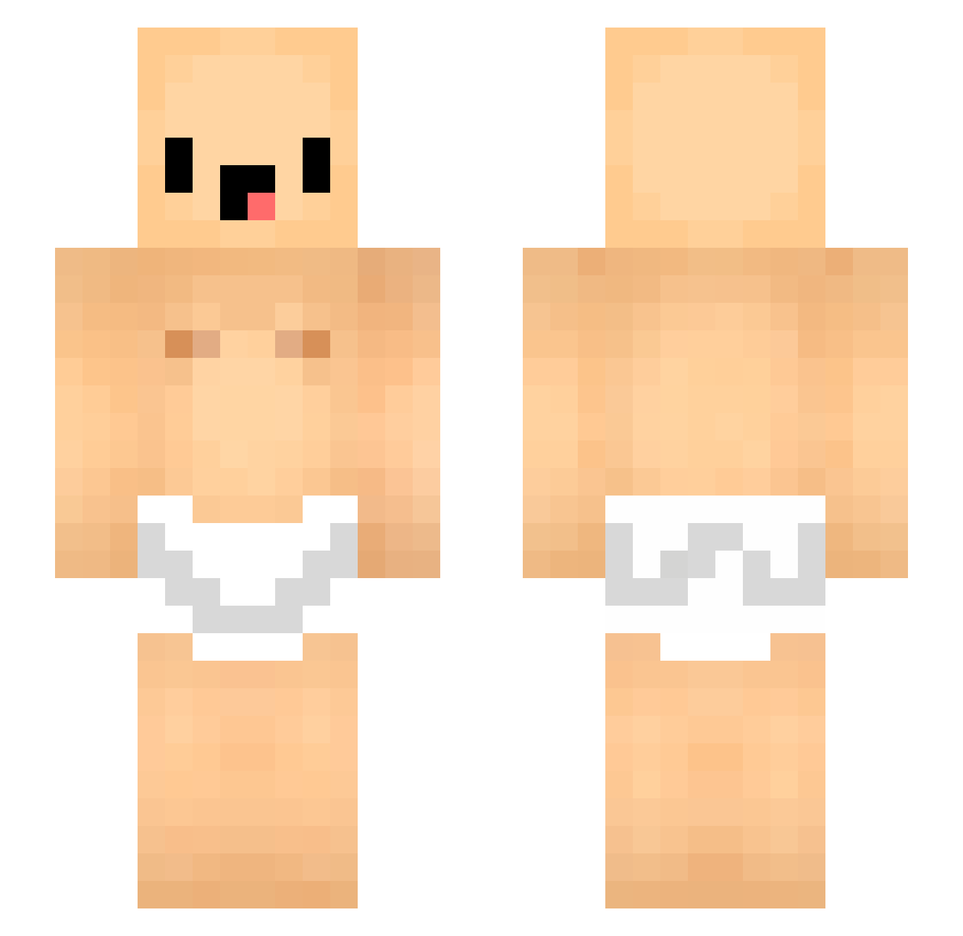 KaQueRo Minecraft skin, front and back view