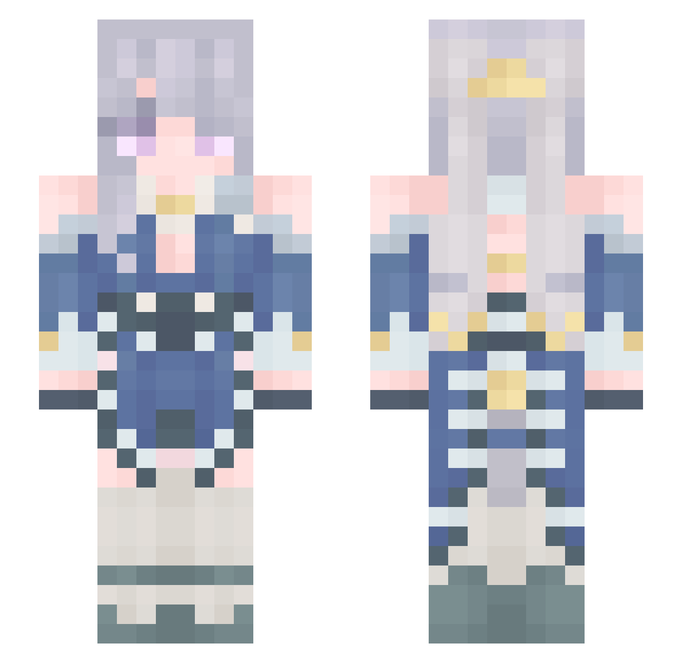 luklaaa Minecraft skin, front and back view