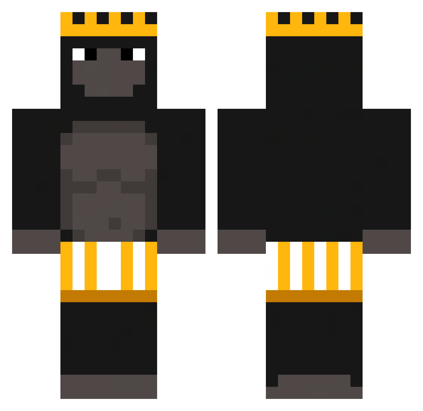 Theeib Minecraft skin, front and back view