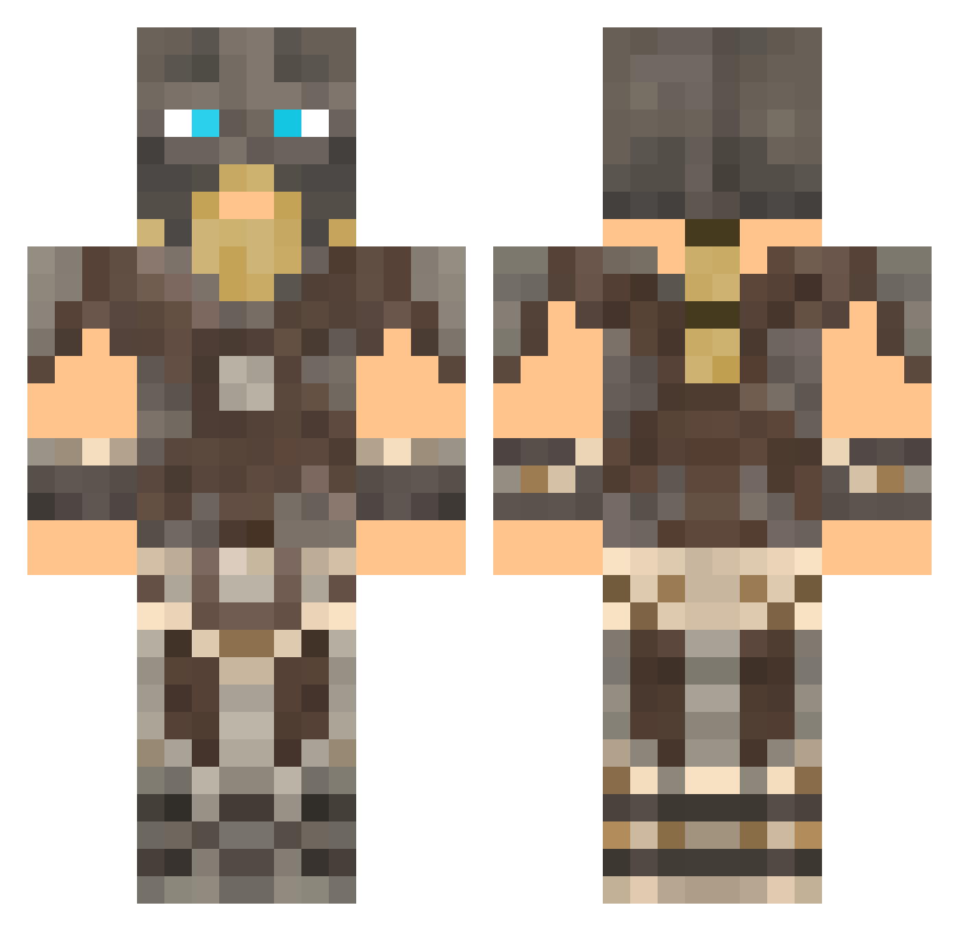 Geandr Minecraft skin, front and back view