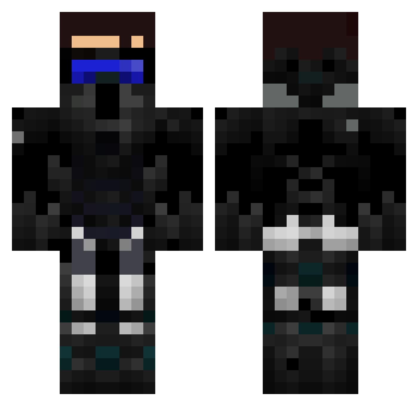 BurnblazeX Minecraft skin, front and back view