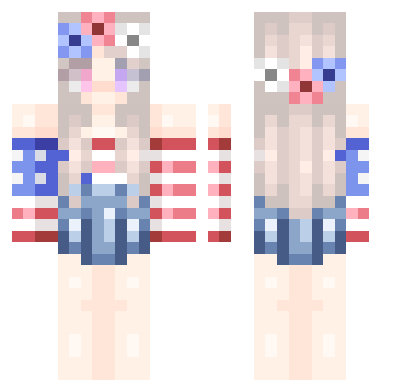 Senioritis_ Minecraft skin, front and back view