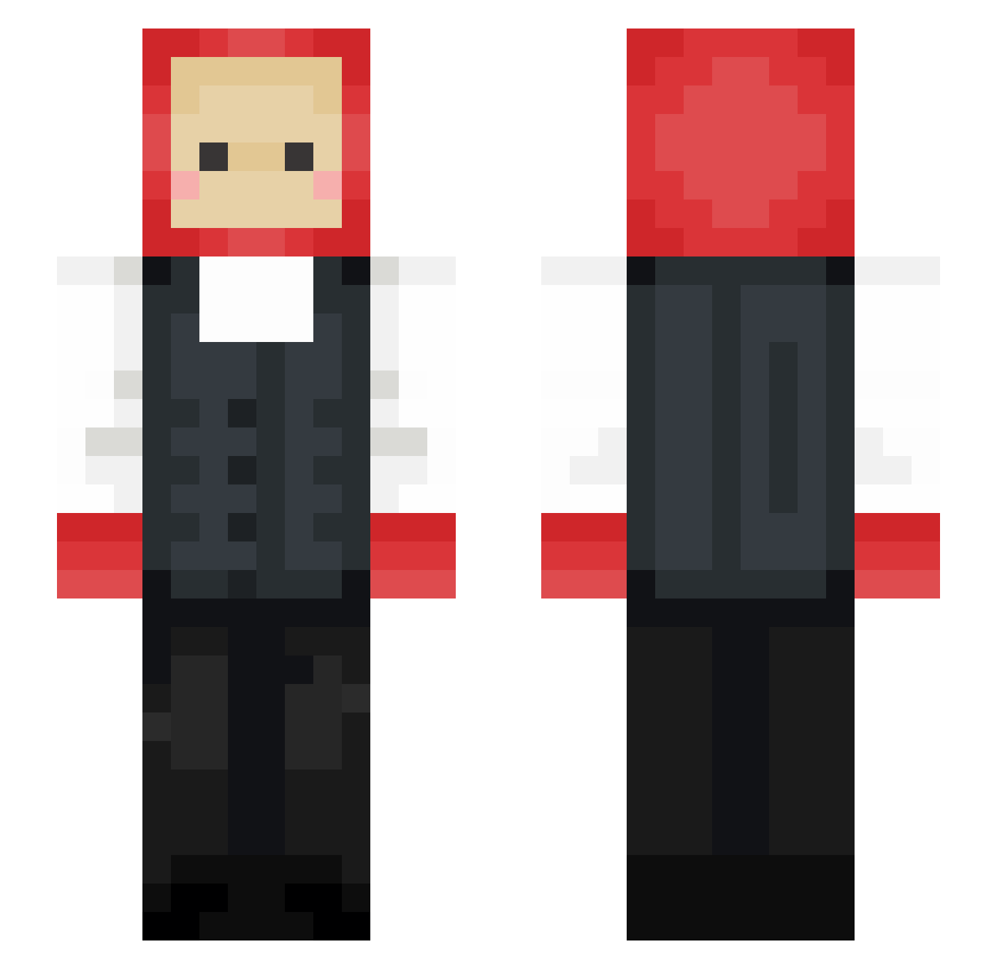 SleezyUwu Minecraft skin, front and back view