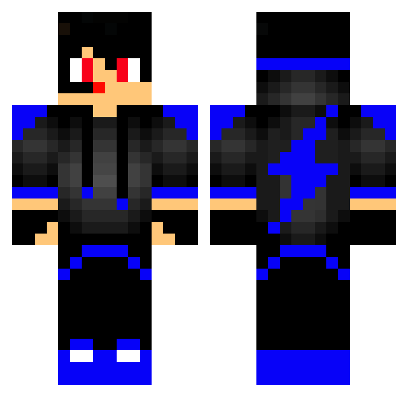Redraw Minecraft skin, front and back view