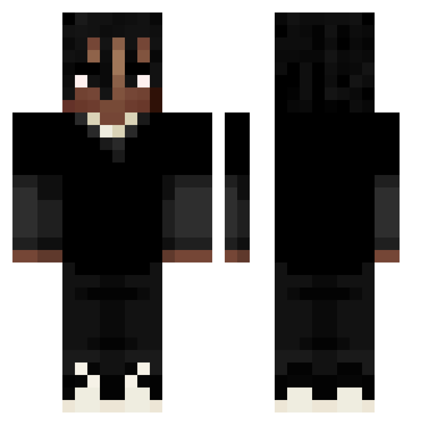 FSkittle Minecraft skin, front and back view