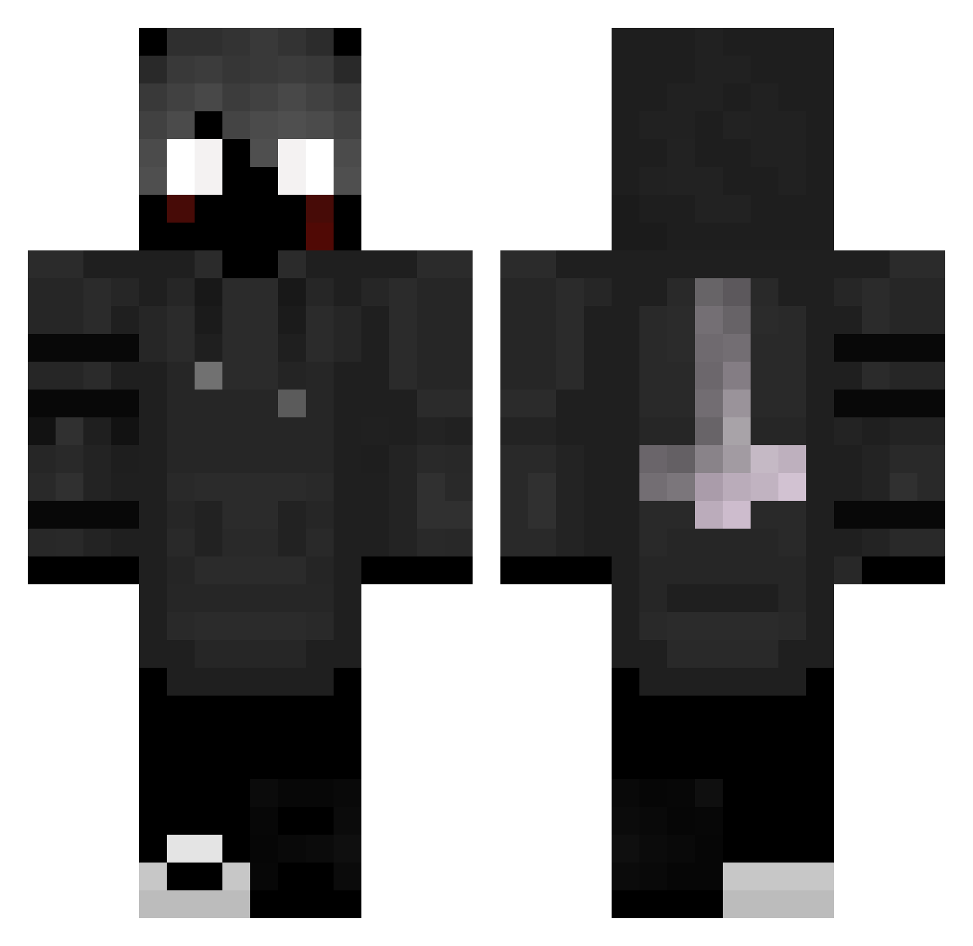 Sup3rfox16 Minecraft skin, front and back view