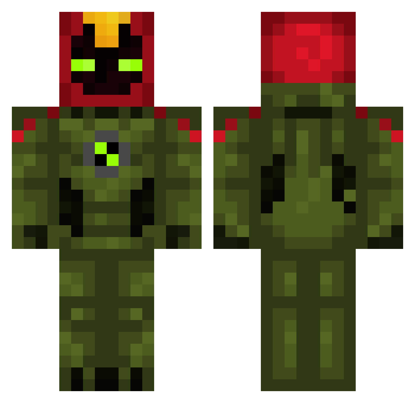 SwampFire9510 Minecraft skin, front and back view