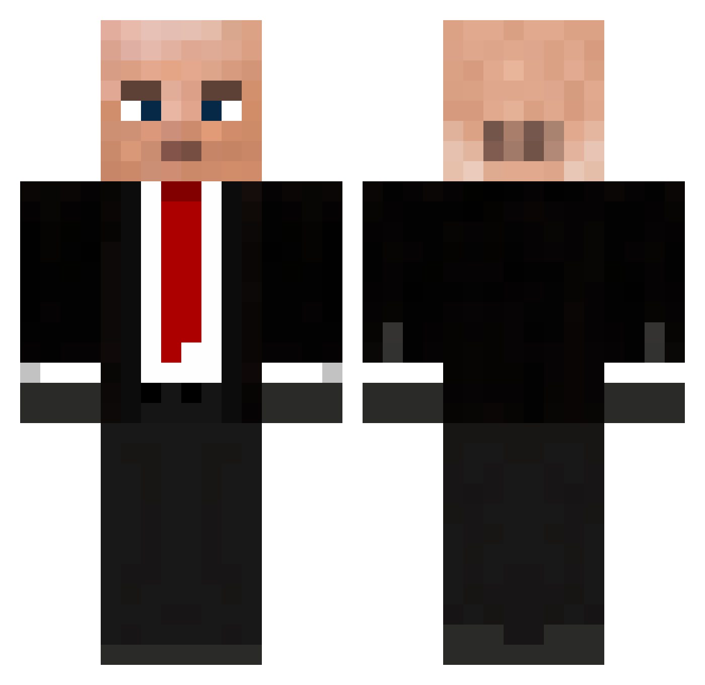 Bemethor Minecraft skin, front and back view
