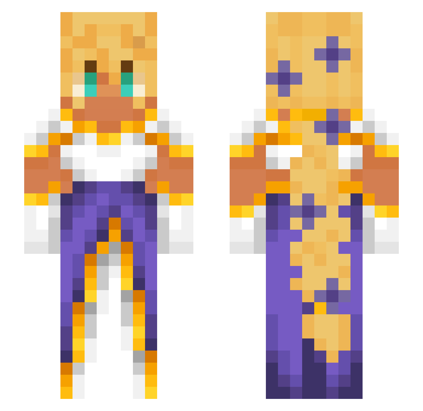 KuiperBeltx Minecraft skin, front and back view