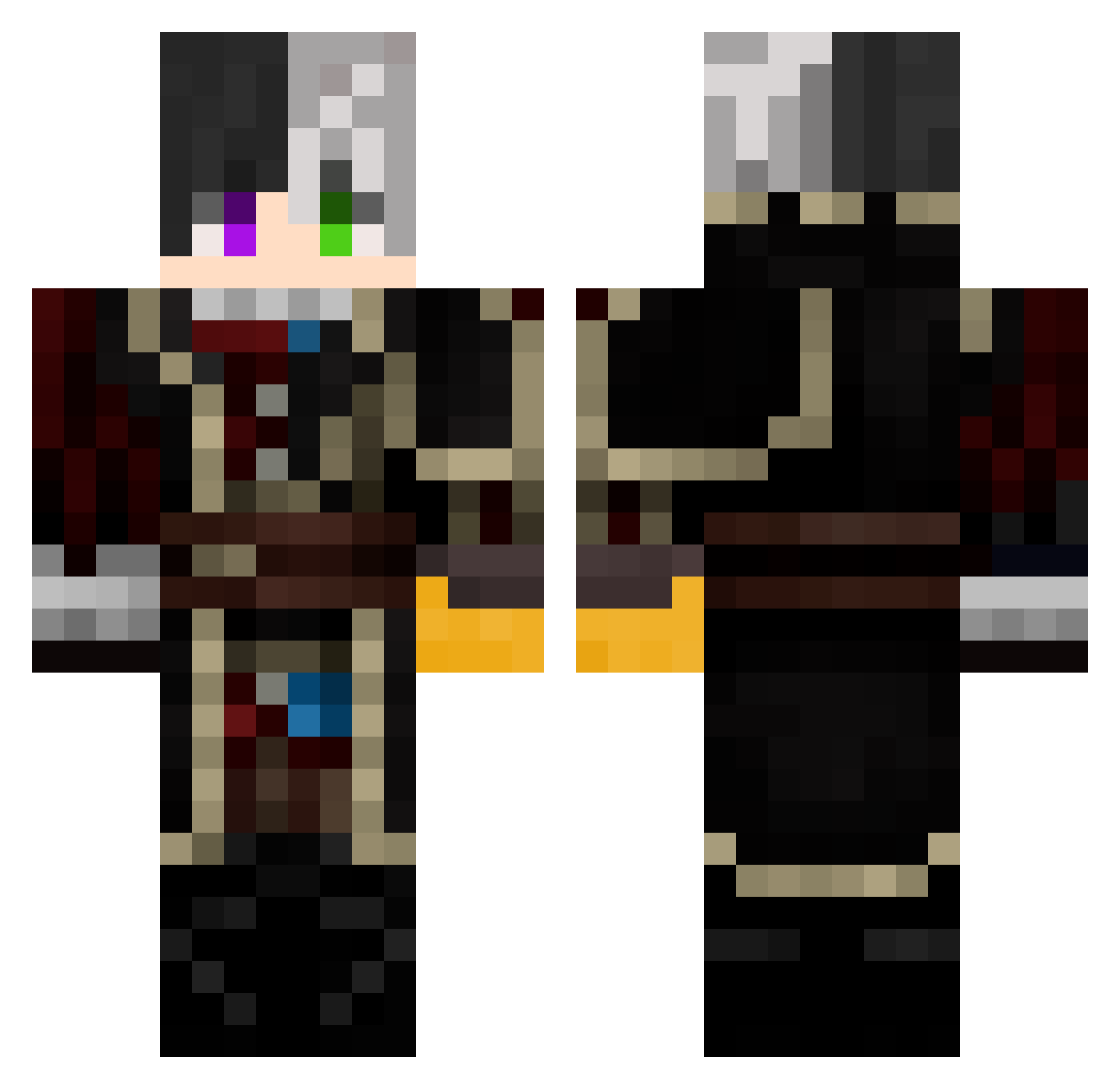 Wheatleyyyyy Minecraft skin, front and back view