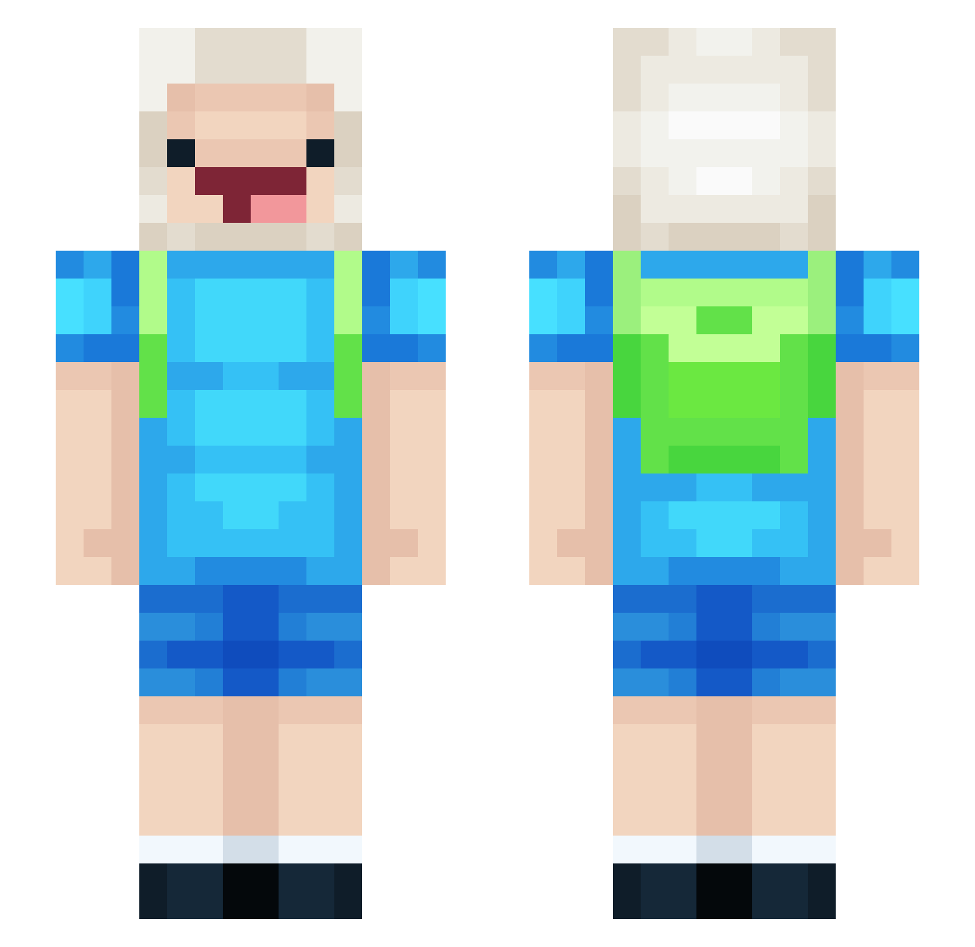 TitanReborn Minecraft skin, front and back view