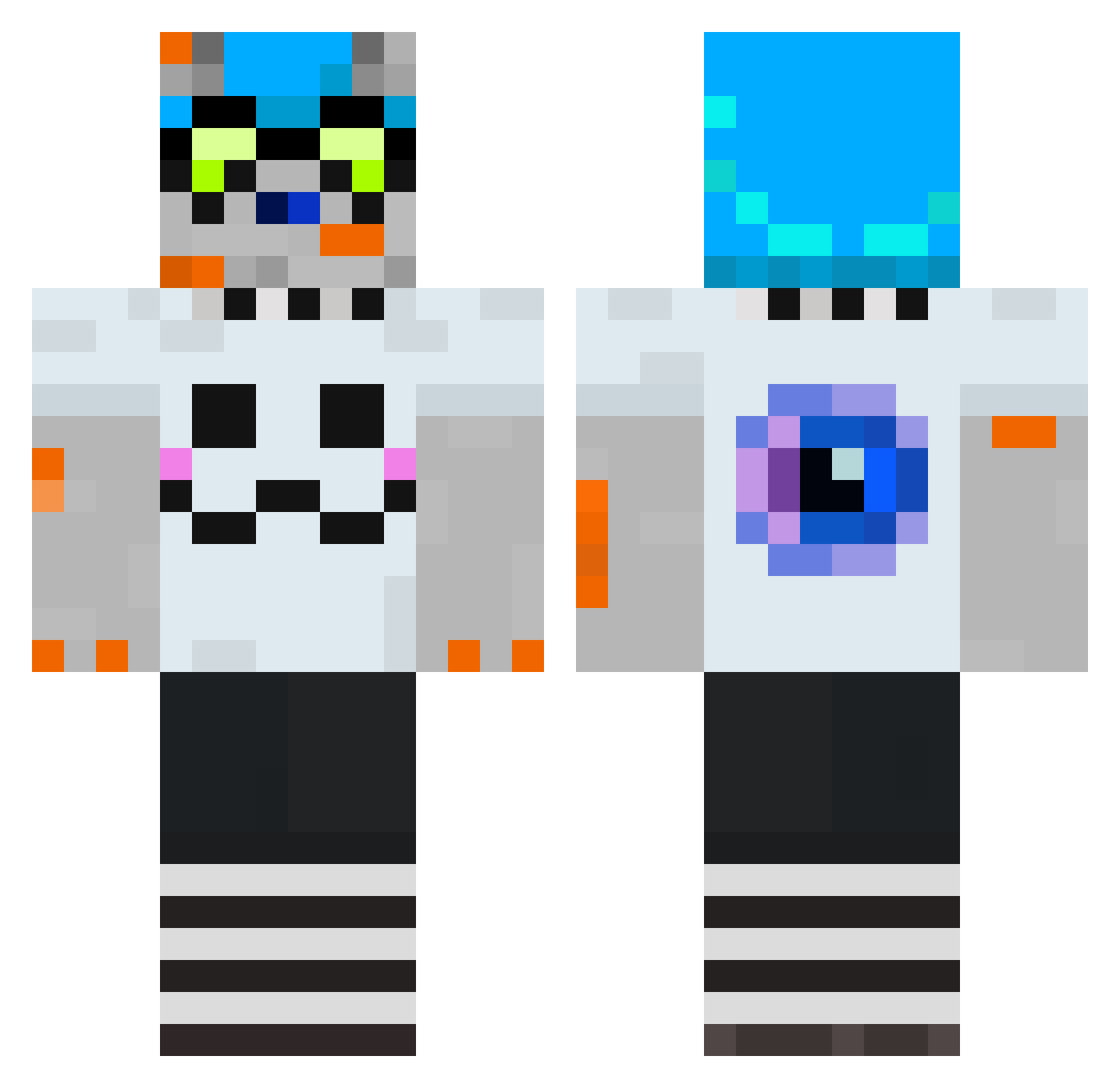 sadsa1nt Minecraft skin, front and back view