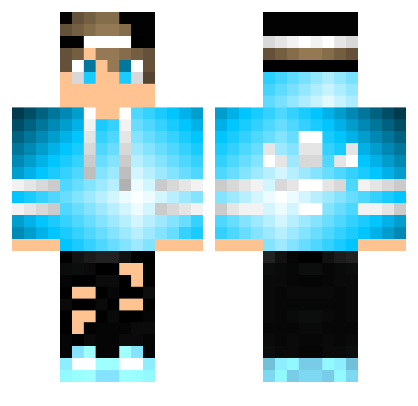 Reingepullert Minecraft skin, front and back view