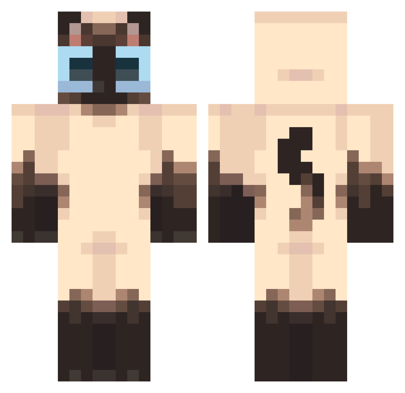 Santrix8998 Minecraft skin, front and back view