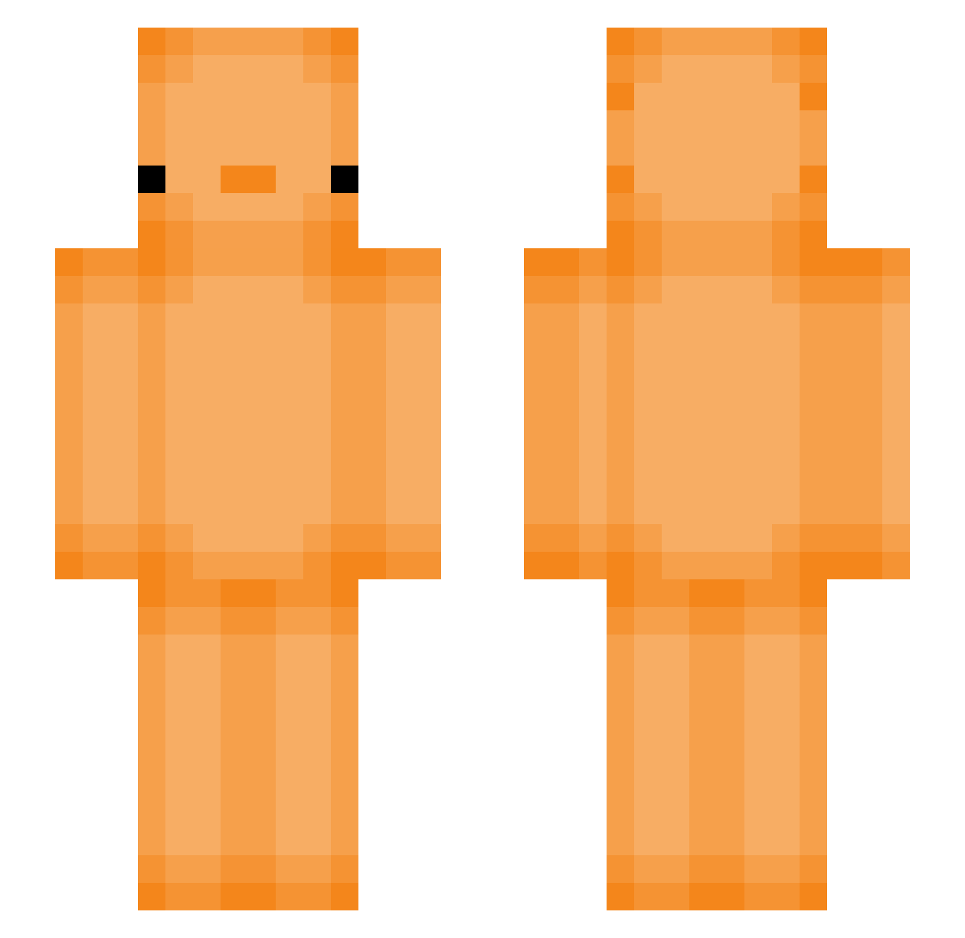 xyzoommoggen Minecraft skin, front and back view
