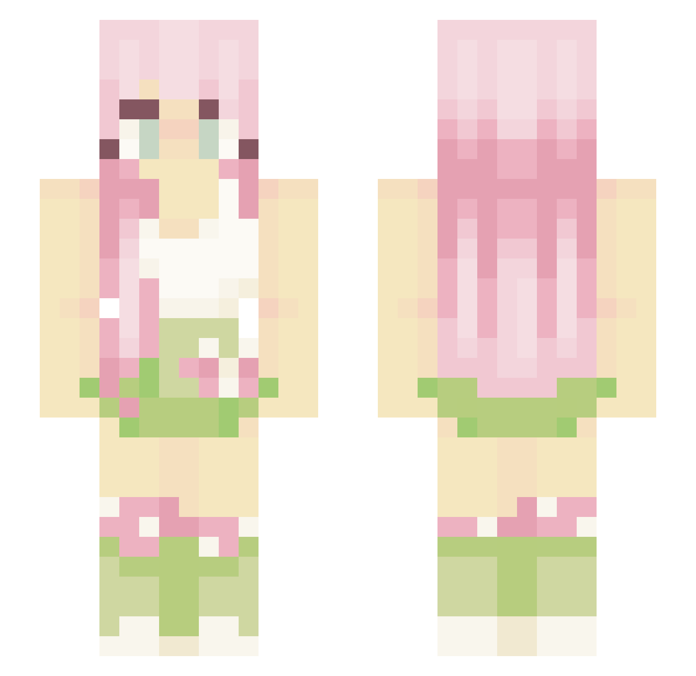 Rawmouse Minecraft skin, front and back view