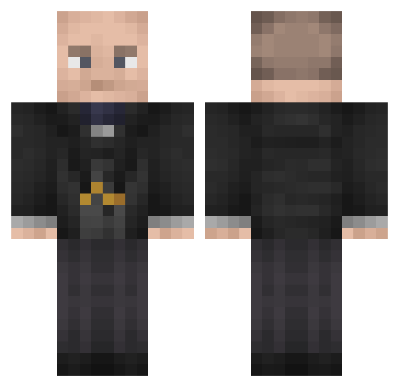 W1nstonChurchill Minecraft skin, front and back view