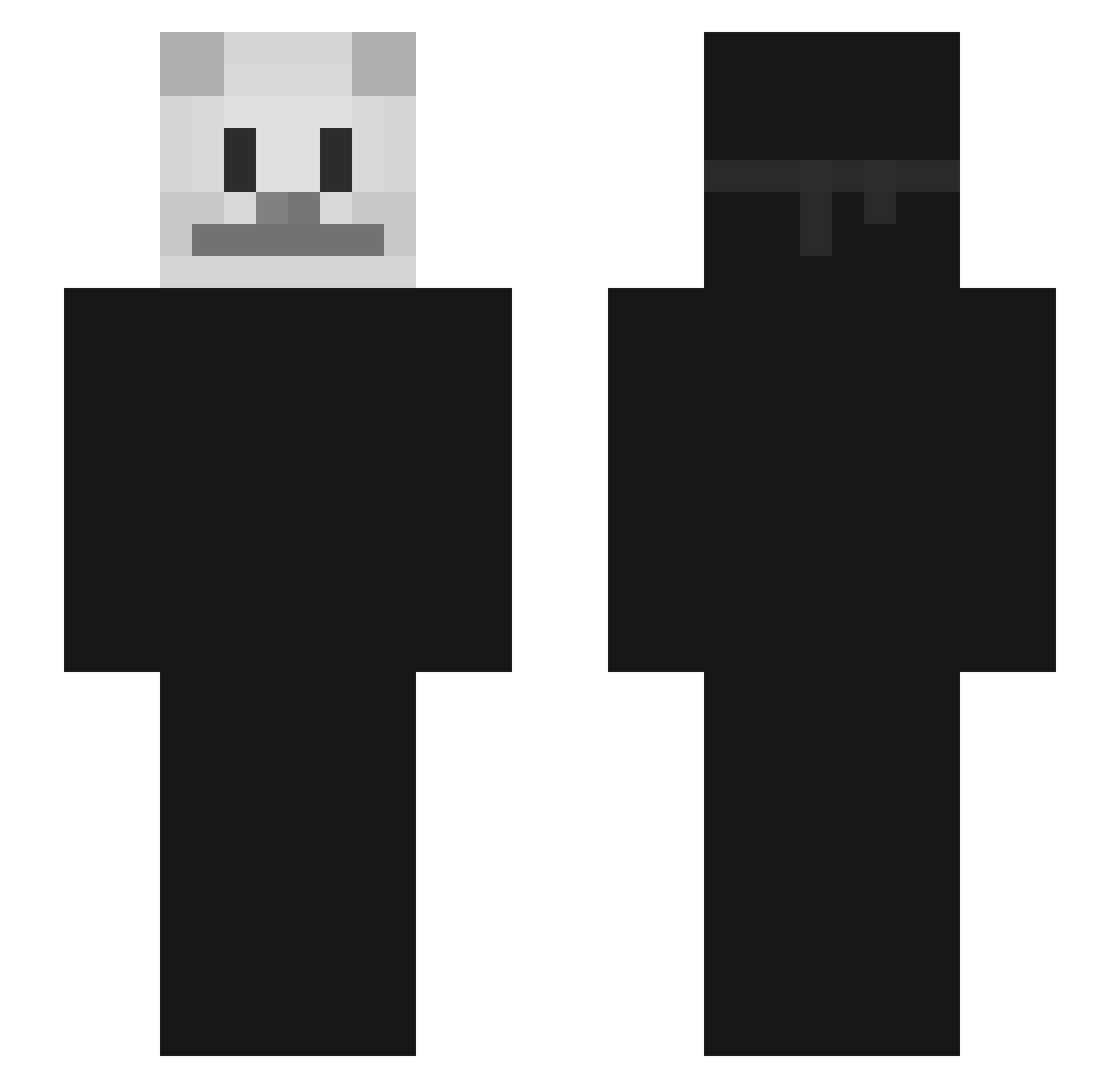 xSnez Minecraft skin, front and back view