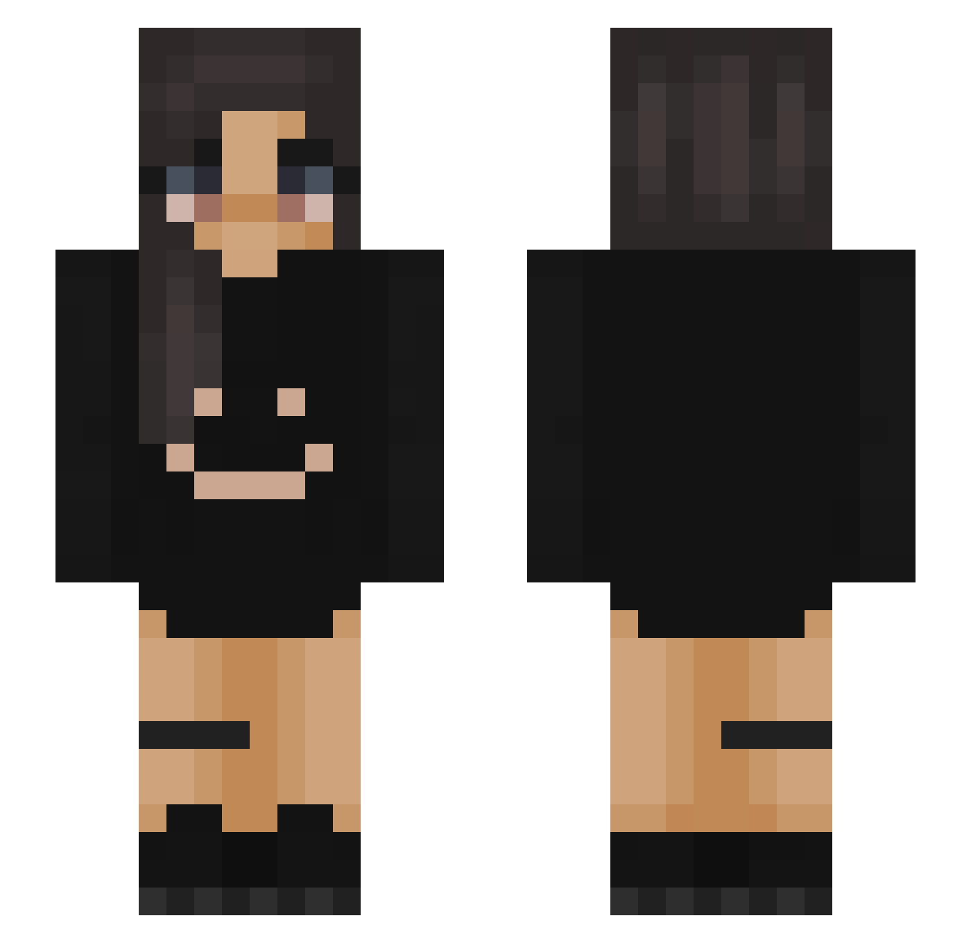 veasi Minecraft skin, front and back view