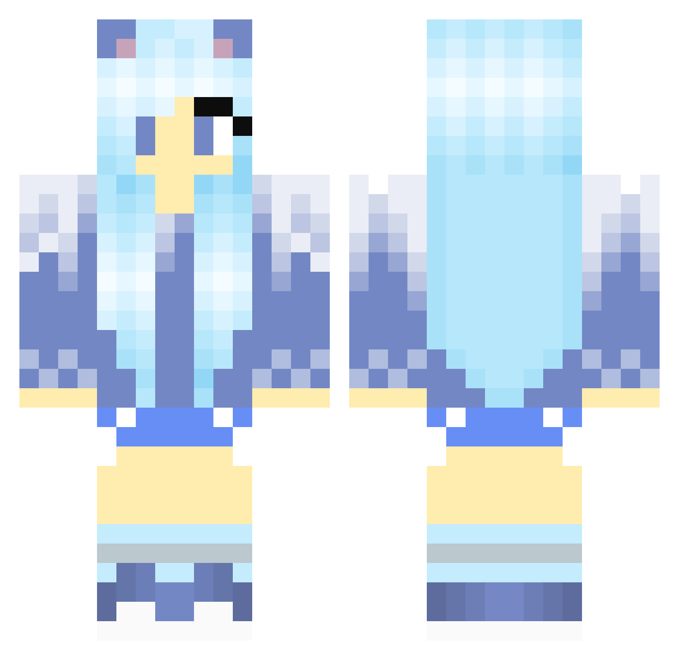 Zerlexhs Minecraft skin, front and back view
