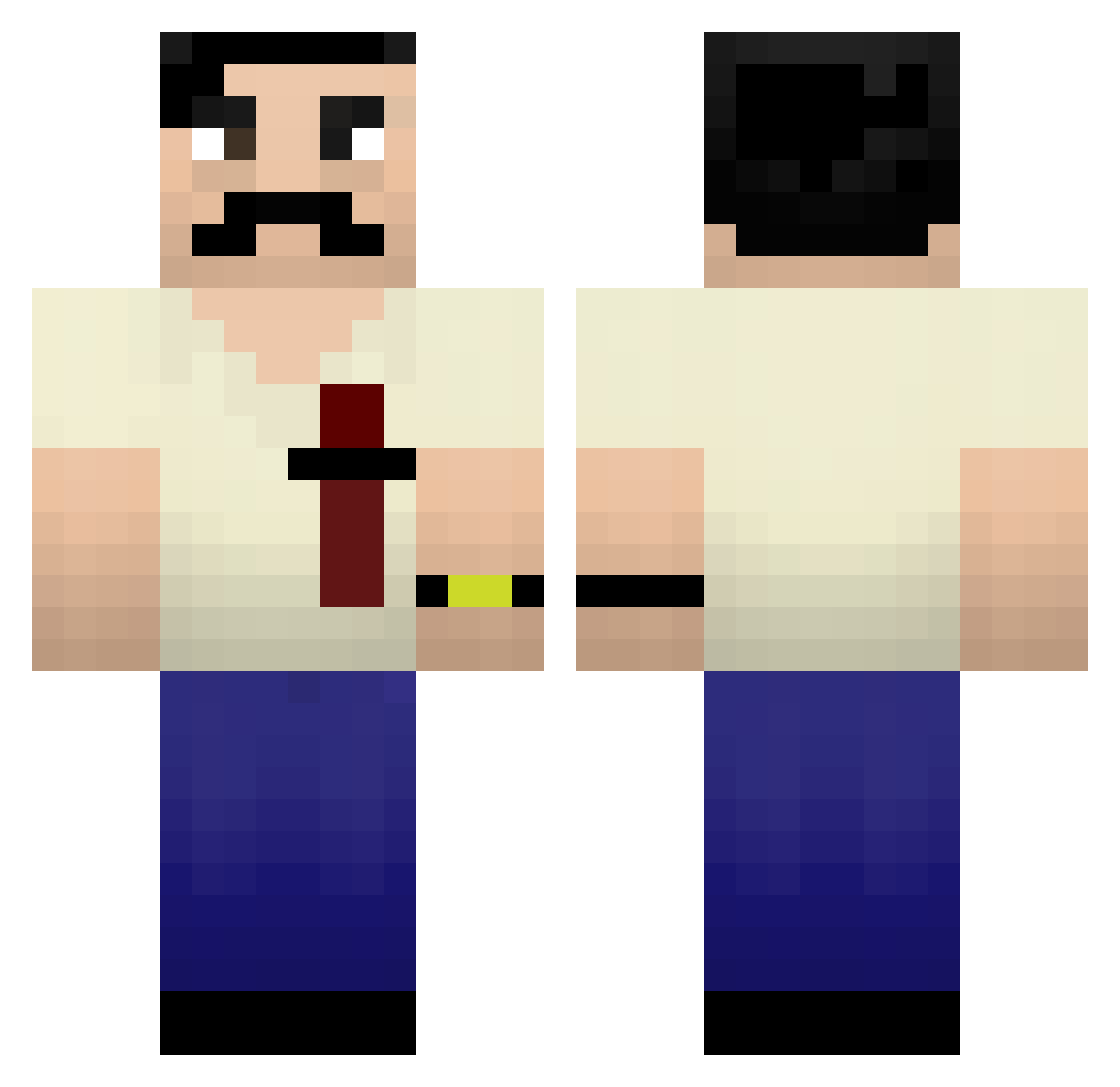_Nutty Minecraft skin, front and back view